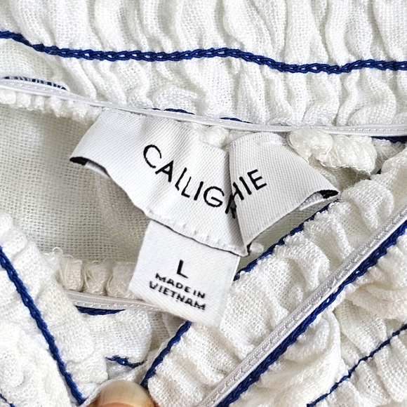 Aqua Women’s Linen Blend Off The Shoulder White Top - Size Large NWT - Picture 6 of 12